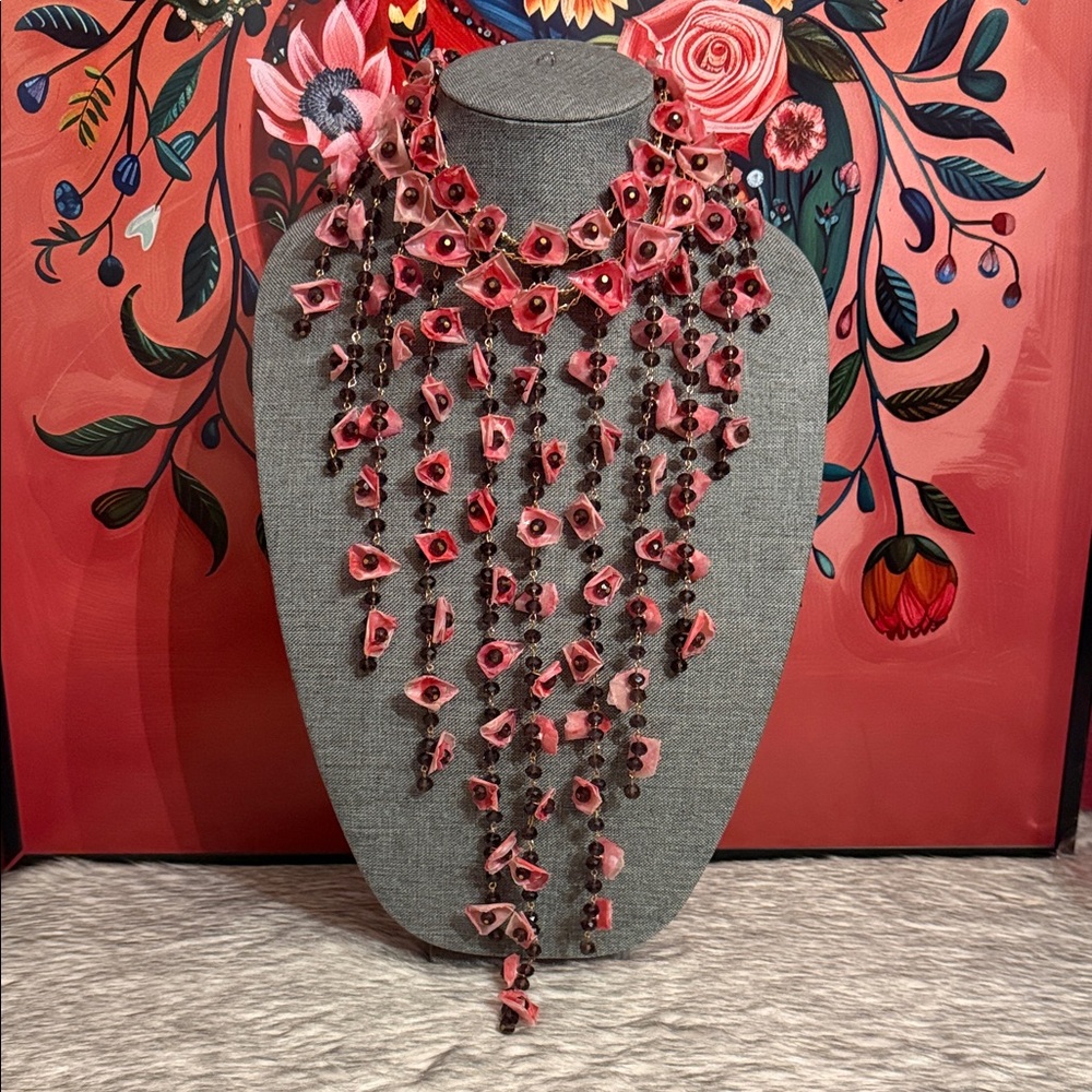 Elegant Pink Fish scale Necklace -- collar,pulsera y aretes de escama de pescado